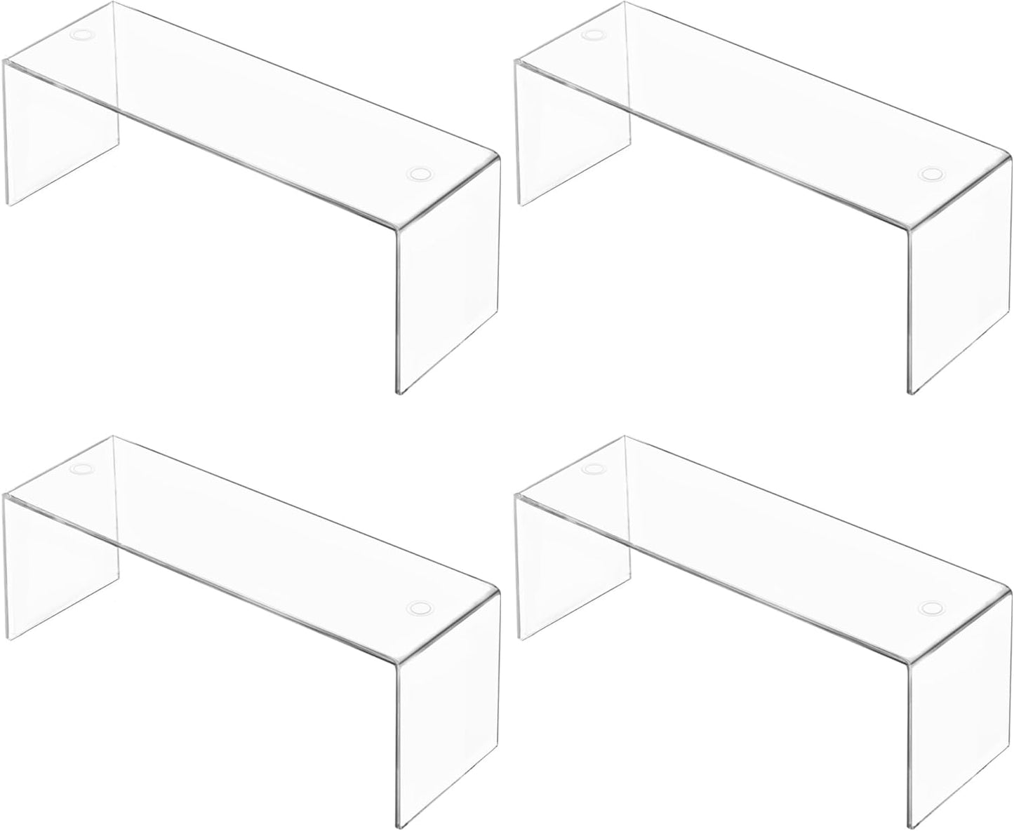 4 Packs Cabinet Organizer Shelf, Acrylic Kitchen Counter Shelves Organizer, Spice Rack for Dishes, Spices, Soda Cans and Bottles（12.4 x 4 x 4.6 inch）