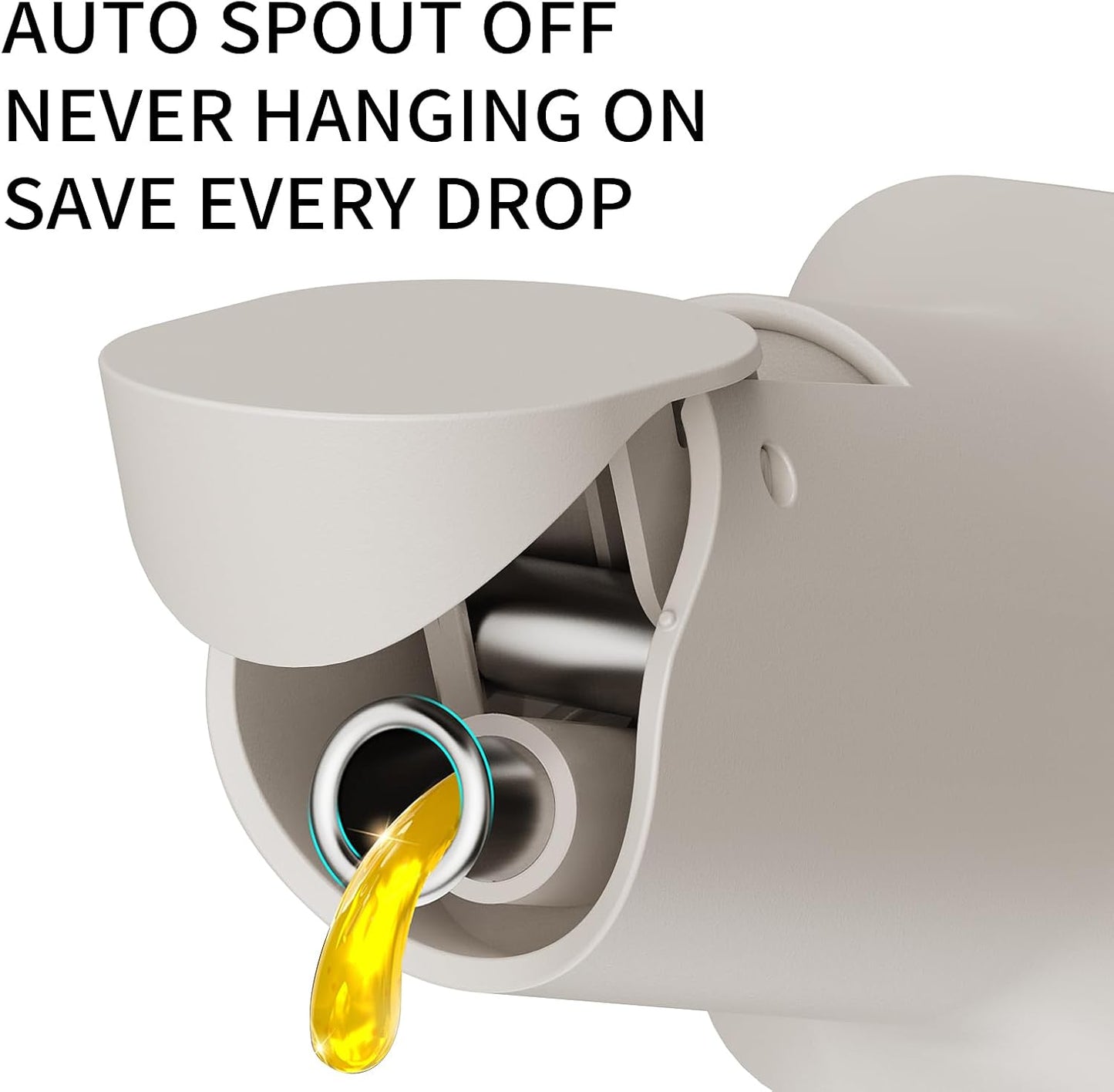 Olive Oil Dispenser for Cooking - 16oz Leakproof Glass Oil Dispenser Bottle with Gravity Spout, Air Fryer, BBQ, Healthy Salad & Non-Stick Pans, BPA-Free, Easy to Refill and Use, Dark Grey