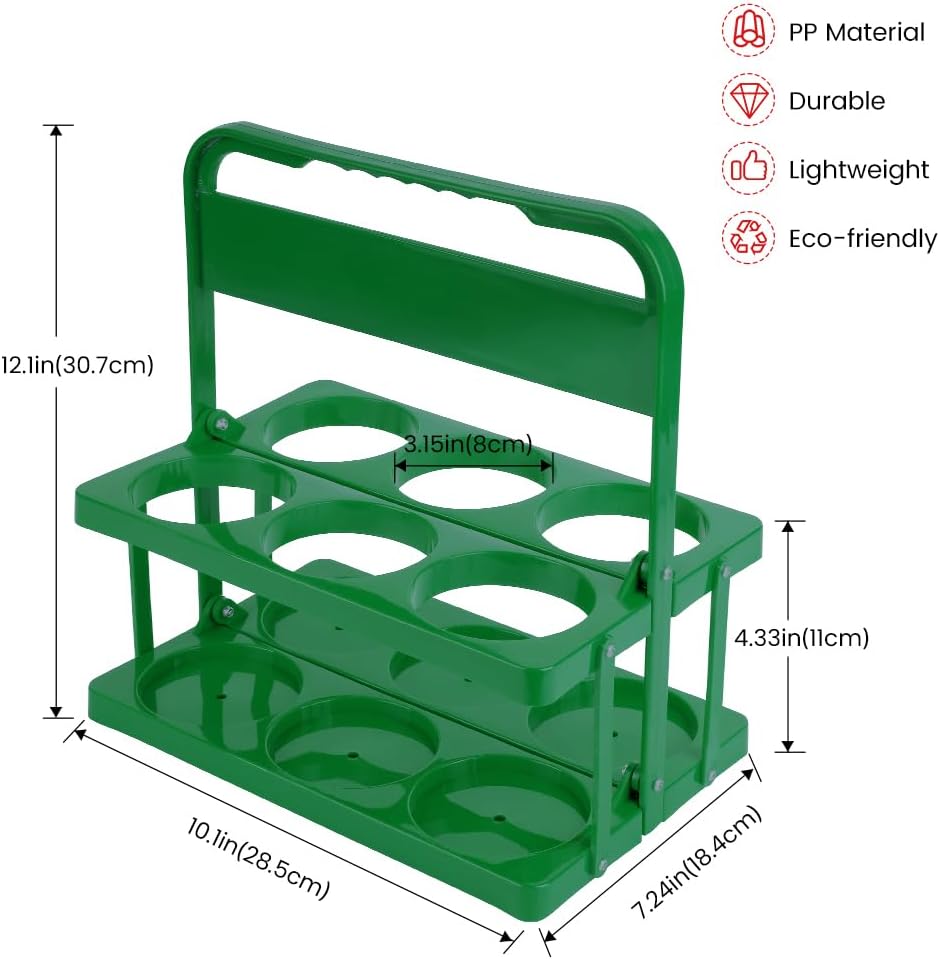 Reusable Drink Carrier with Handle for Doordash, Grubhub, Portable Cup/Coffee Holder Accessories for Delivery, Foldable Drinks Caddy with Tray, Car Durable Plastic Festive Bottle, Vacation