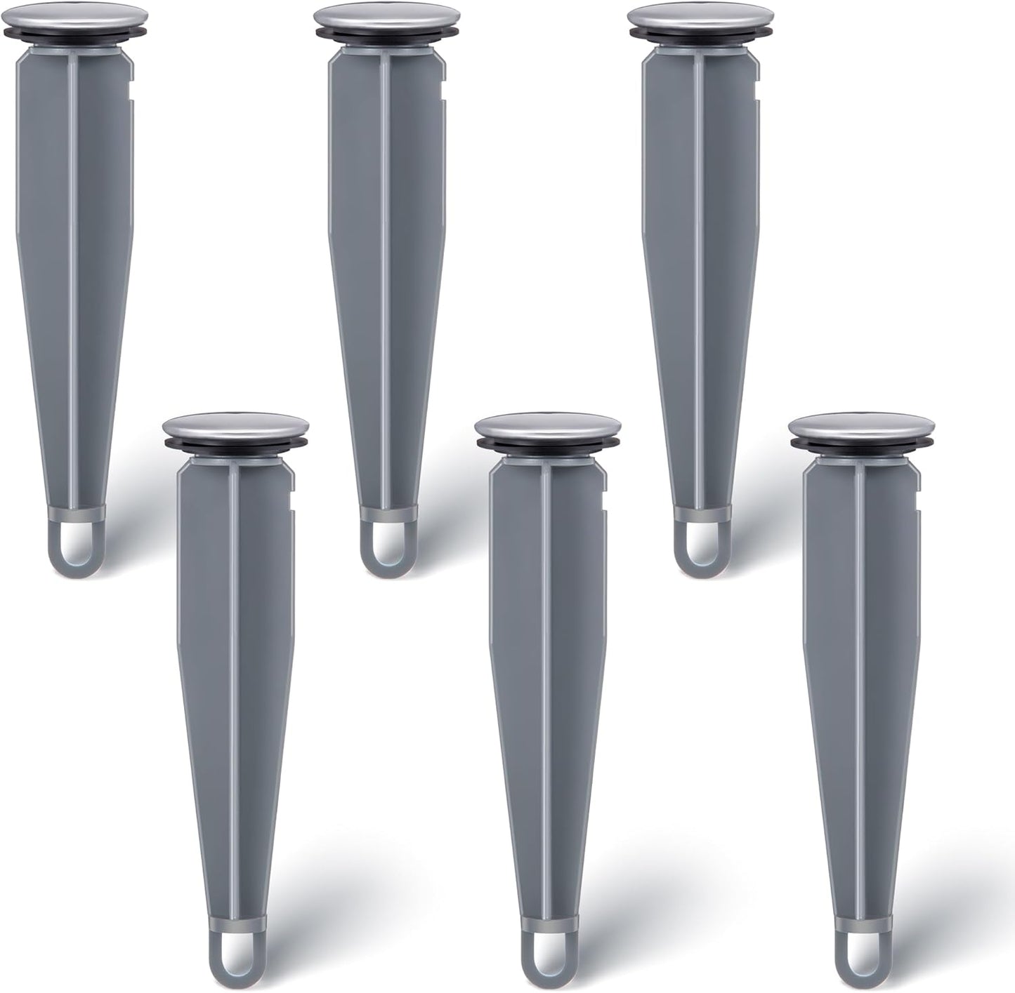 Enhon Pop up Stoppers Compatible with Moen Drain Components, Chrome Bathroom Sink Drain Plunger, 4-7/8 Tall, 1-1/4 Cap Dia, with 1 Mounting Hole and Gasket Seal, Replacement for 88994 (6 Pack)