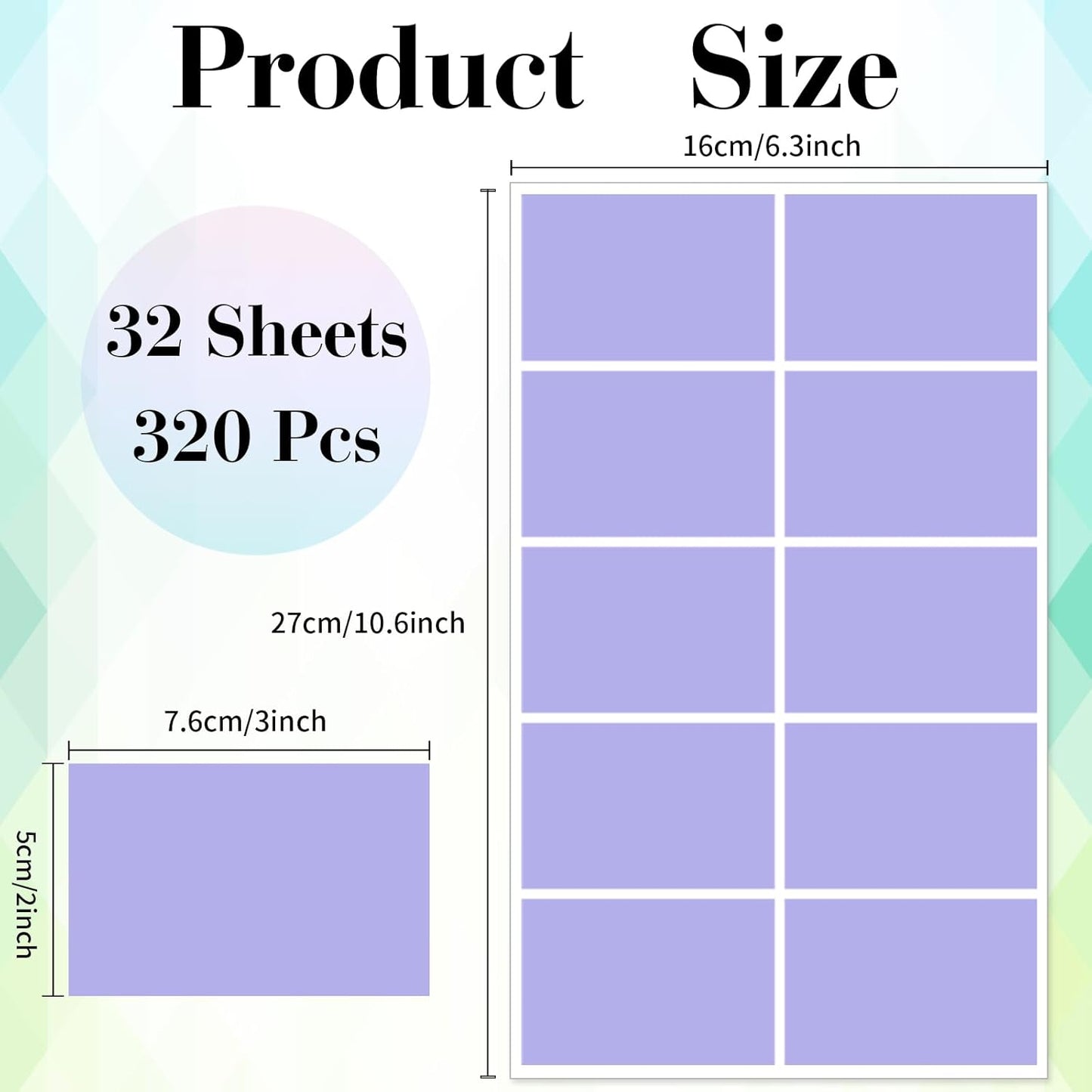 STARLIBOO Colored Labels Stickers, 3 x 2 Inch Rectangular Moving Labels for Boxes, 8 Colors Large Moving Stickers- 320 Pack