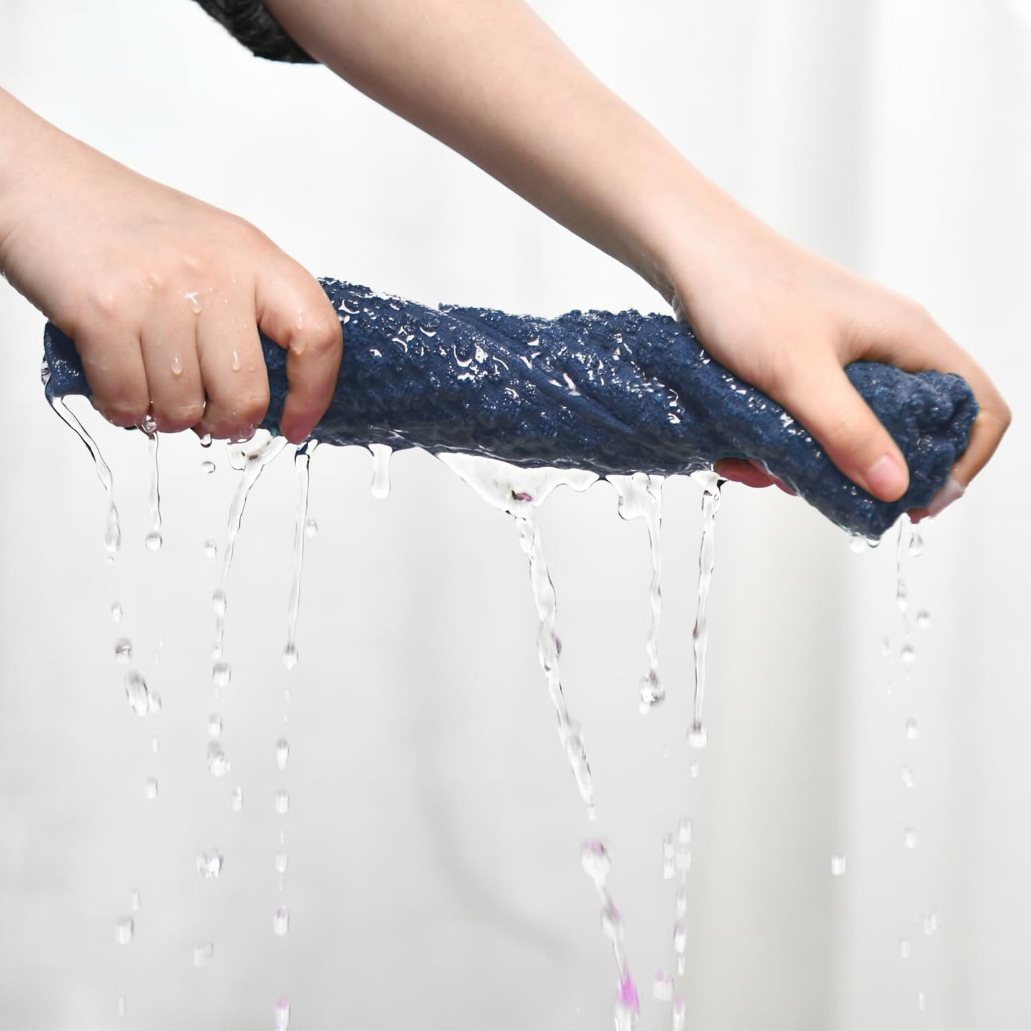 Artoid Mode Ring Spun Cotton Blue Dishcloth Kitchen Towels, 12x12 Inch Ultra Soft Absorbent Quick Drying Household Cleaning Kitchen Rags Set of 6