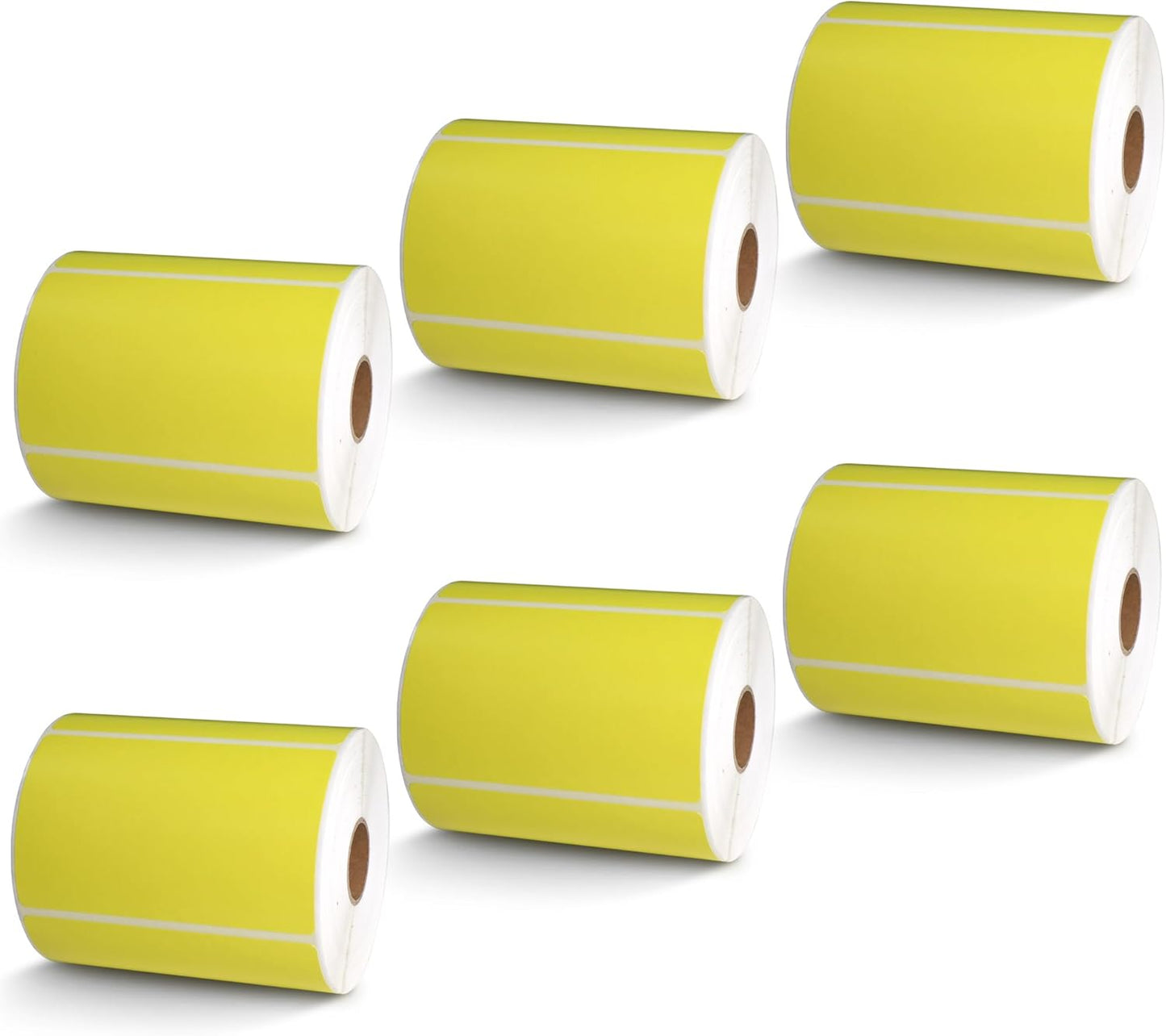 BETCKEY - 4" x 2.5" Shipping & Multipurpose Labels Compatible with Zebra & Rollo Label Printer,Premium Adhesive & Perforated[Yellow, 6 Rolls, 3720 Labels]