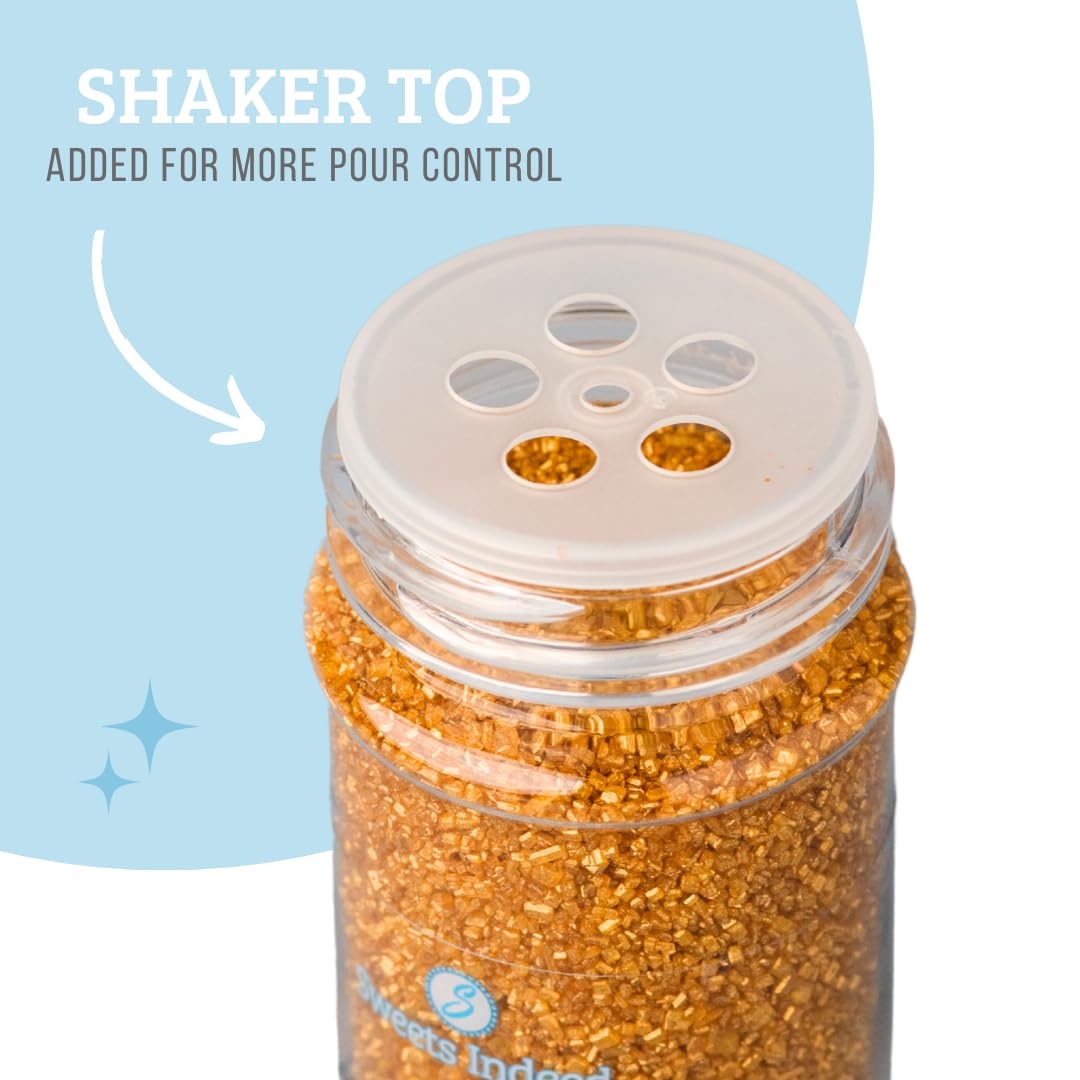 Sweets Indeed Sprinkles, Edible Sprinkle Sugar Mix, Perfect for Cake Decorations, Baking, Ice Cream, Cookies, Cupcake Topper, 5 ounces (Gold)