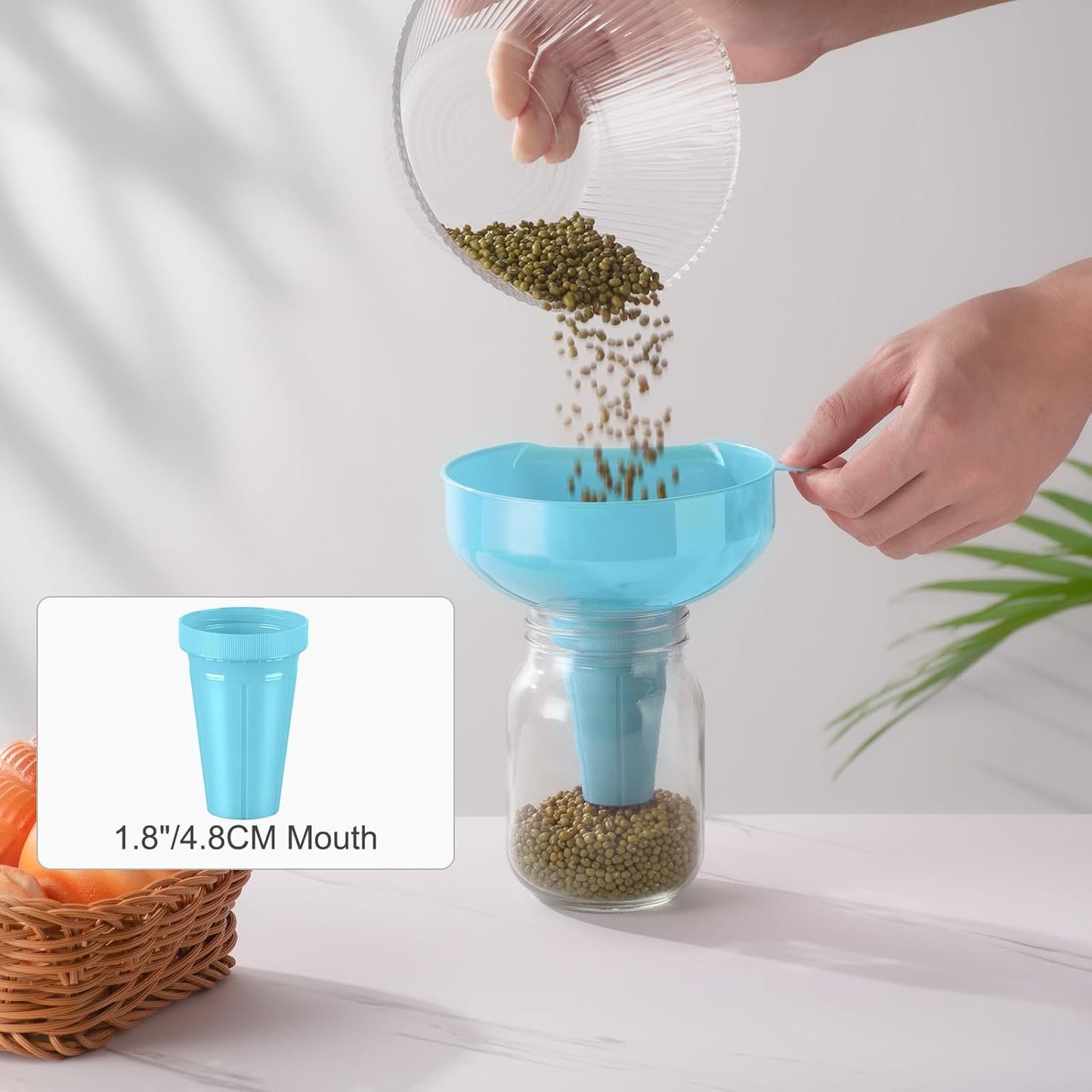 Pisol Wide Mouth Funnels for Kitchen Use, Versatile Food Grade Funnels for Filling Bottles, Plastic Cooking Funnel Set with Strainer, Large Long Neck Funnel for Canning, Mason Jar, Shampoo, Liquids