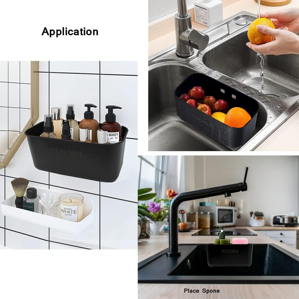 Multifunction Sink Strainer Kitchen Food Catcher Sink Strainer Basket for Filter Kitchen Waste and Wash Vegetables Fruits… (Black)