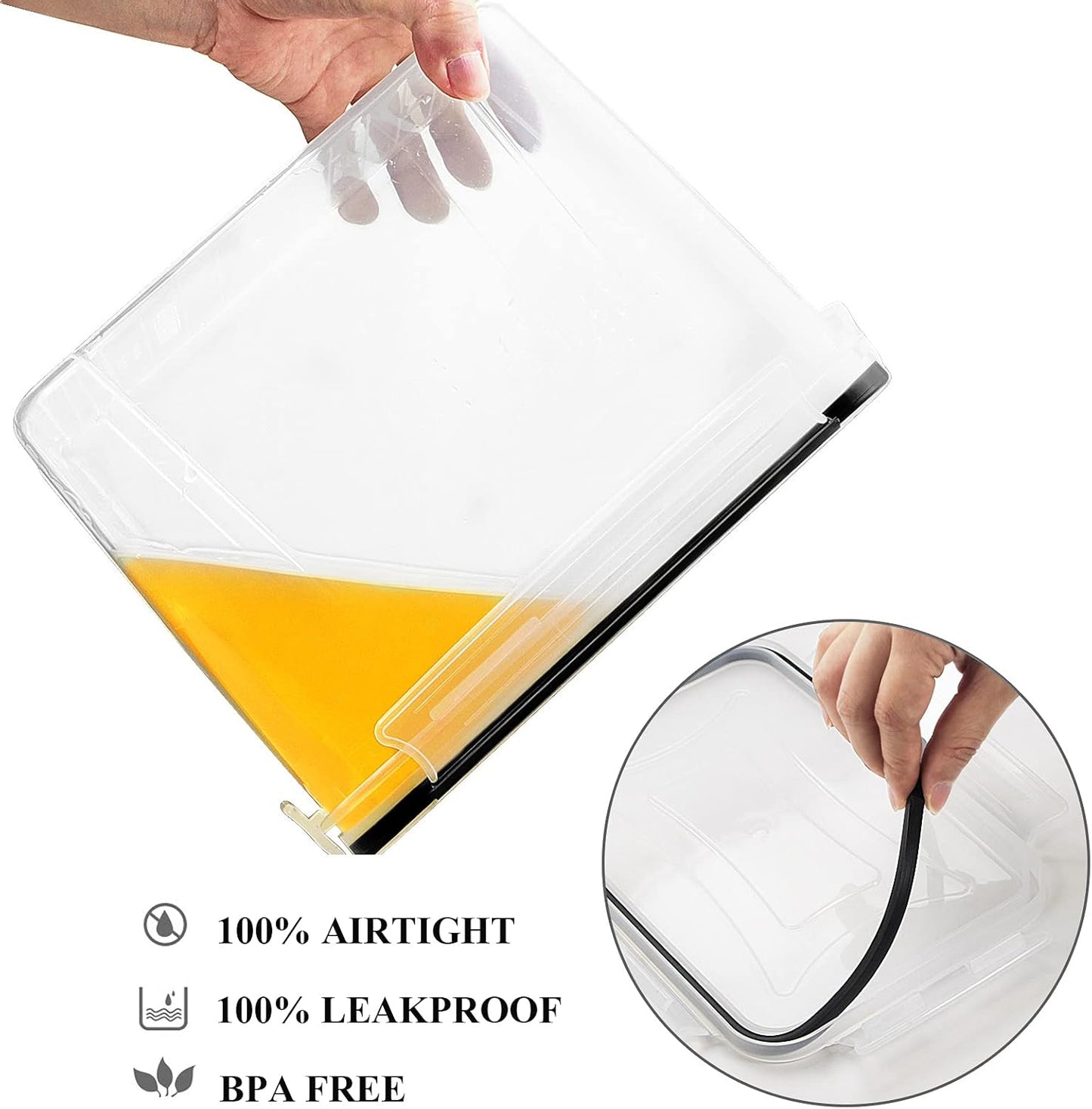 Wildone Airtight Food Storage Containers Cereal & Dry Food Storage Container Set of 6(Black Lid), Leak-proof & BPA Free, With 1 Measuring Cup & 20 Chalkboard Labels & 1 Chalk Marker