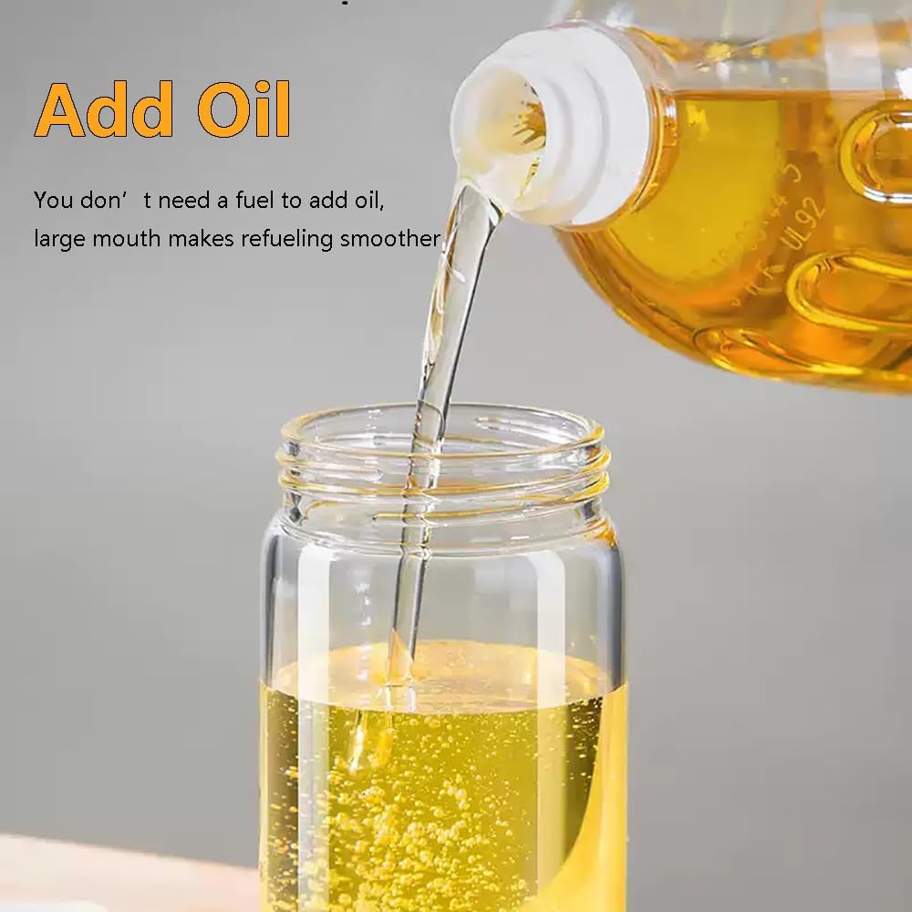 Olive Oil Dispenser Bottle with Brush- 2 in 1 Oil Dispenser & Silicone Brush for Kitchen Cooking Vinegar Sauce BBQ Salad Grill Frying- 200ml/7oz, White