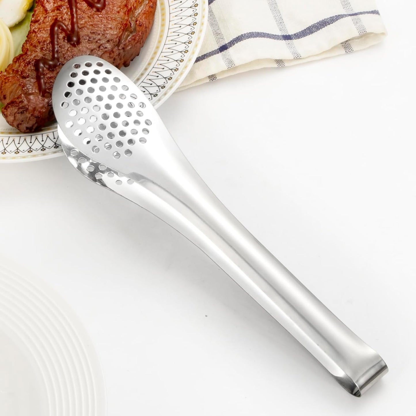 Large Serving Utensils,12 Pcs Stainless Steel Serving Set with Serving Spoons,Serving Fork,Serving Tongs,Polished Serving Utensil Set for Buffet Parties Home,Dishwasher Safe