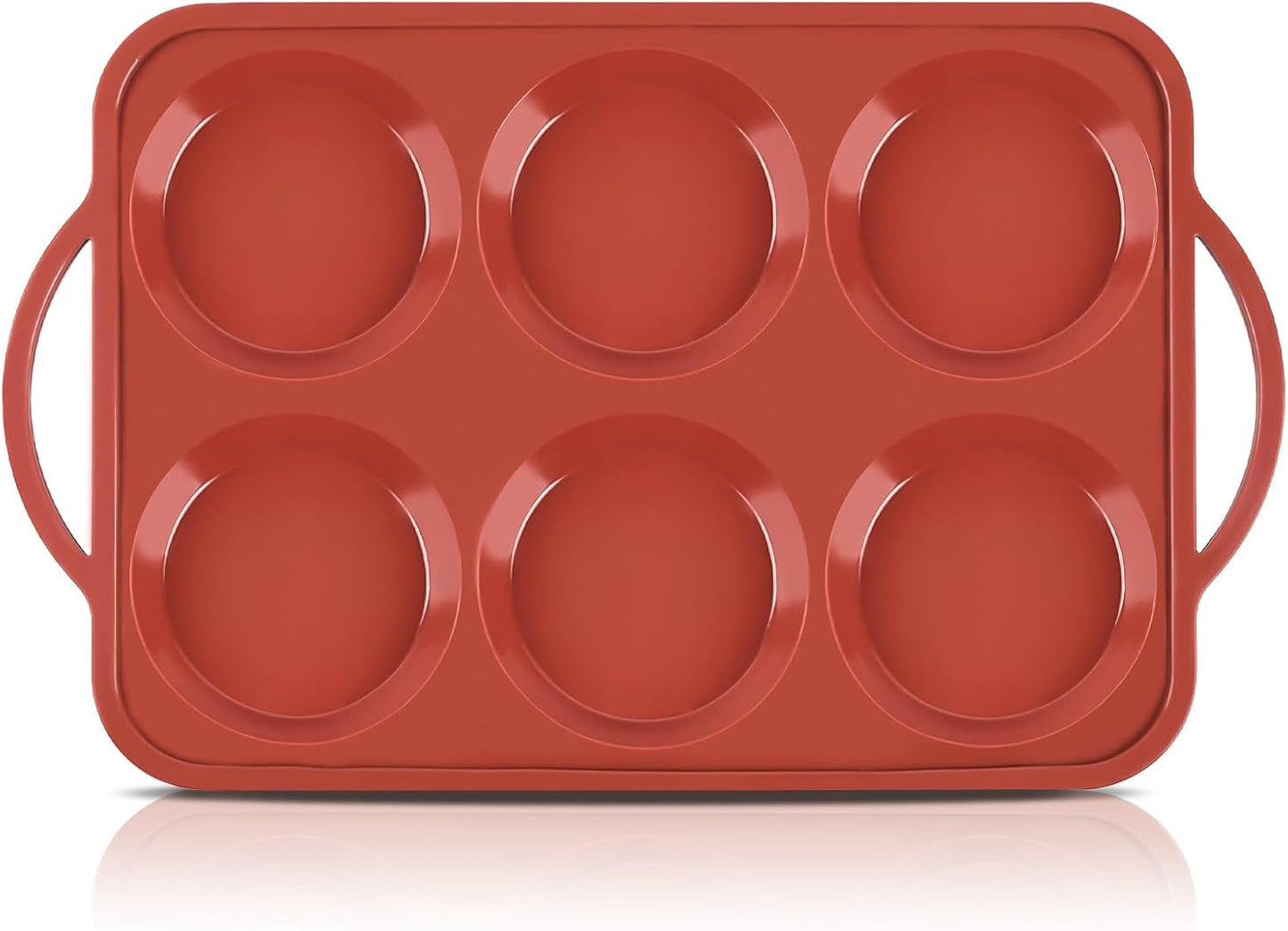 JOERSH 4 Inch Jumbo Silicone Muffin Top Pan with Metal Frame, Non Stick Silicone Egg Mold for Oven, Large Whoopie Pie Baking Pan for English Muffin, Breakfast Sandwich, Egg Bite, Hamburger Bun Tart