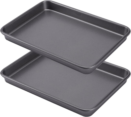 Thicken 1/4 Quarter Cookie Baking Sheet Pan 13.58 x 9.84Inch (Inner 12.8x9.06) Non-Stick Carbon Steel Bakeware 2 Pack