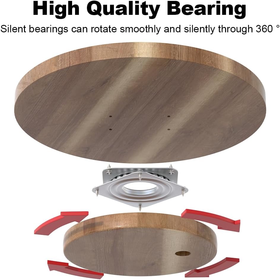 9 inch Wooden Lazy Susan Turntable, Acacia Wood Spinning Organizer for Dining Table, Cabinet, Fridge, countertop, Pantry
