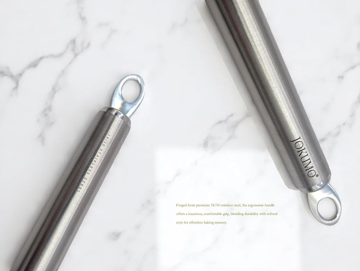 Silicone Spatula with Ergonomic Tube Handle - 18/10 Stainless Steel, Non-Stick, 428°F Heat-Resistant Scraper for Mixing, Baking & Cooking - BPA-Free, Dishwasher Safe