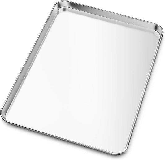 Baking Sheet, Yododo Stainless Steel Baking Pans Tray Cookie Sheet Toaster Oven Tray Pan Cookie Pan, Non Toxic & Healthy, Superior Mirror Finish & Rust Free, Easy Clean & Dishwasher Safe - 23½ inch