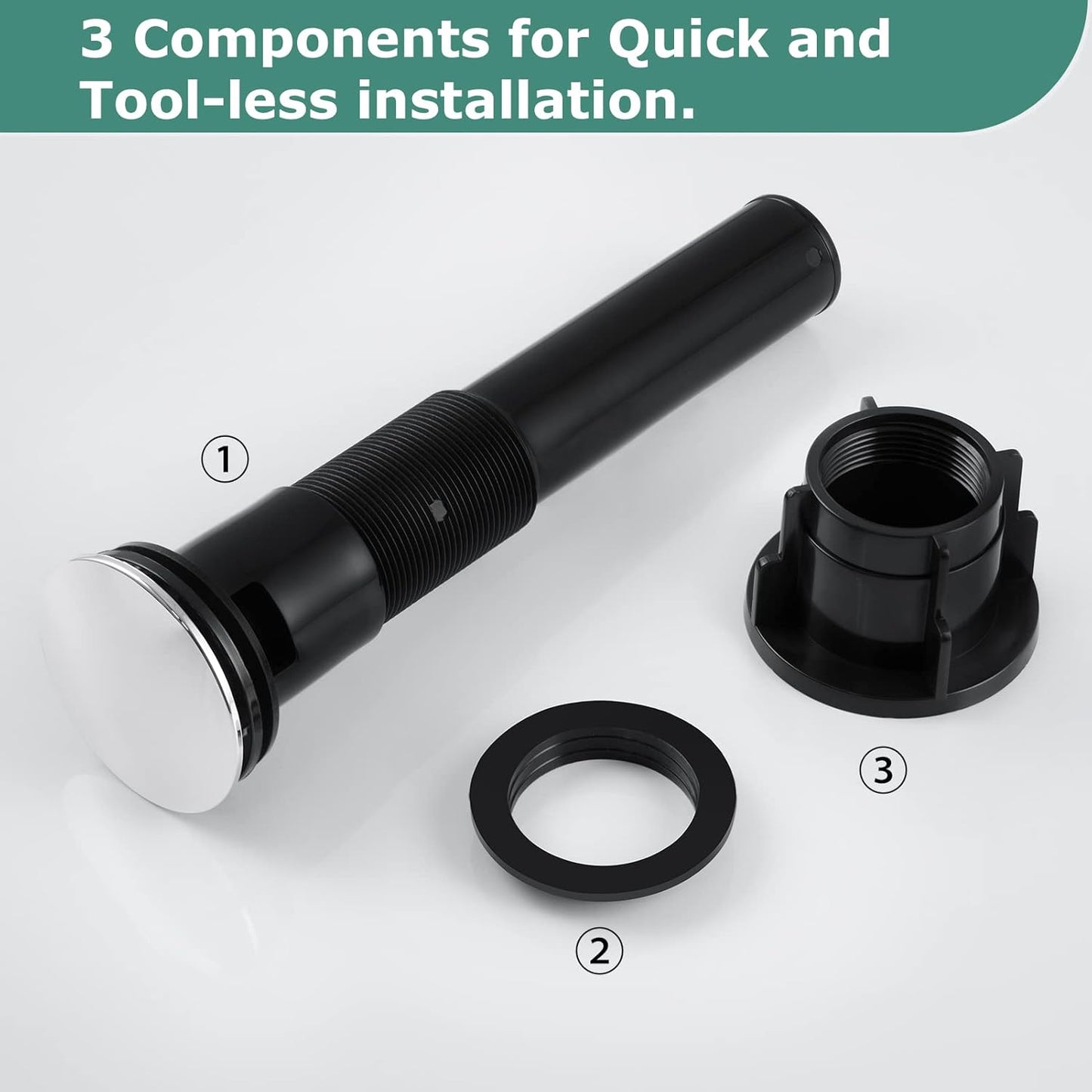 PARLOS Bathroom Faucet Lavatory Vessel Sink Pop Up Drain Stopper with Overflow Chrome, 20715