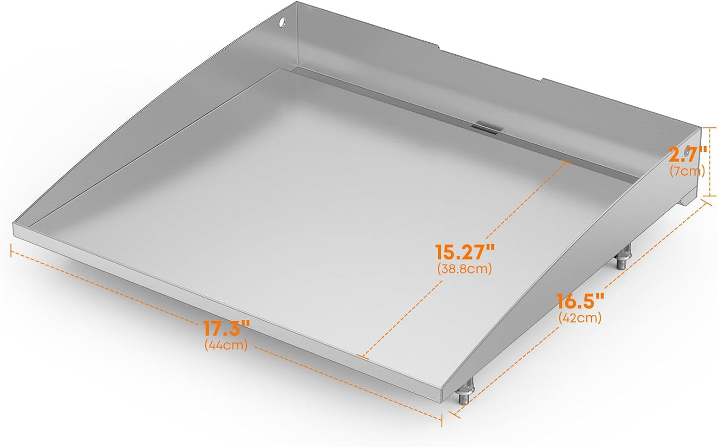 Stanbroil Stainless Steel Flat Top Griddle for Blackstone 17 Inch Tabletop Grill Station, Griddle Replacement Top with Rear Grease System