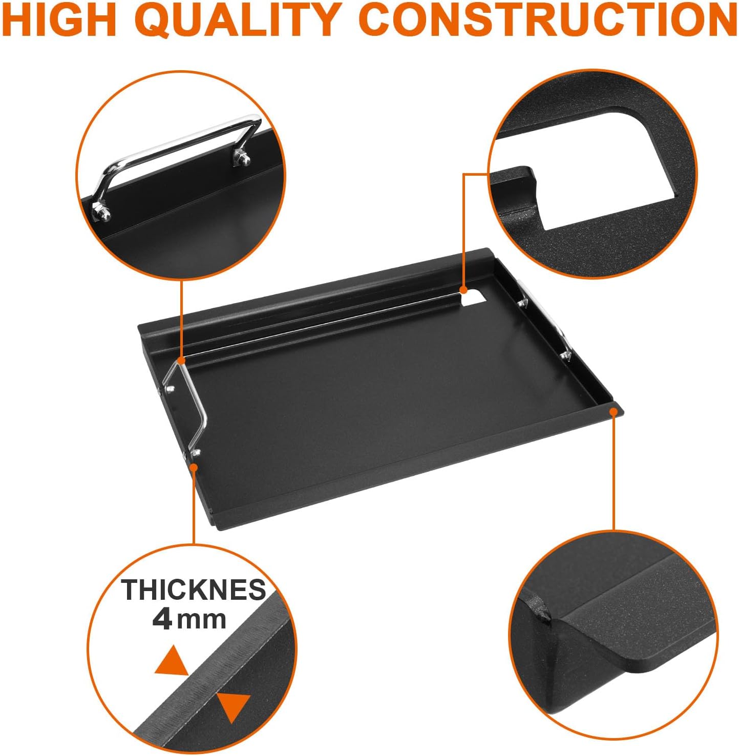 Full-Size Griddle Inserts for Weber Old Spirit 200 Series E/S 200 & 210 Side Control Panel, Flat Top Griddle for Weber Spirit 500 Genesis Silver A, Replace for 7521 7522 7523 65904 65905