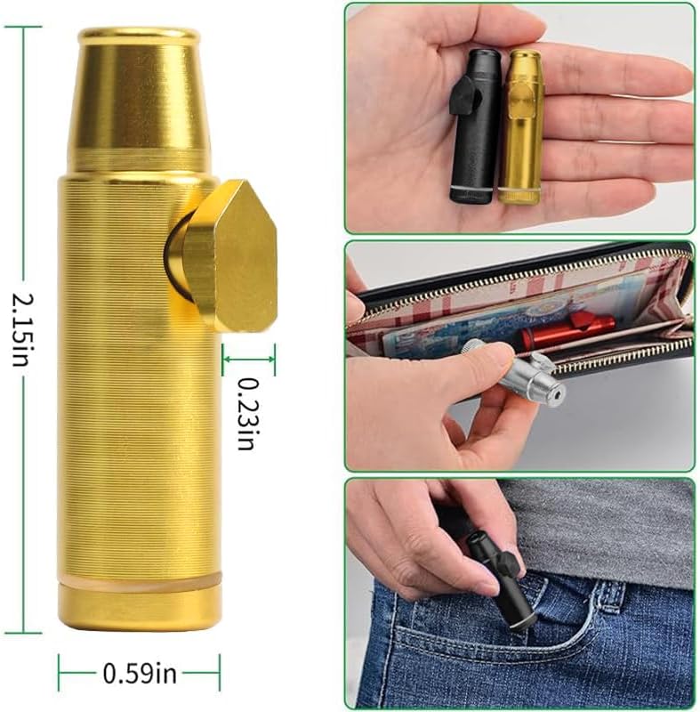 3 Pack NTIERA Mini Pepper Shaker,Premium Metal SnufBullet Spice Dispenser and Sweetener Portable Travel Storage (Anodized Aluminum)