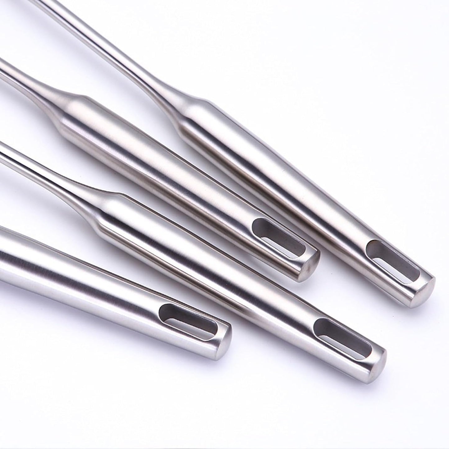 304 Stainless Steel Cooking Utensils Set 4 Piece 15 Inch Large Size Metal Kitchen Utensils Set Including Spatula,Ladle,Serving Spoon,Meat Fork,Stainless Steel Cooking Tools