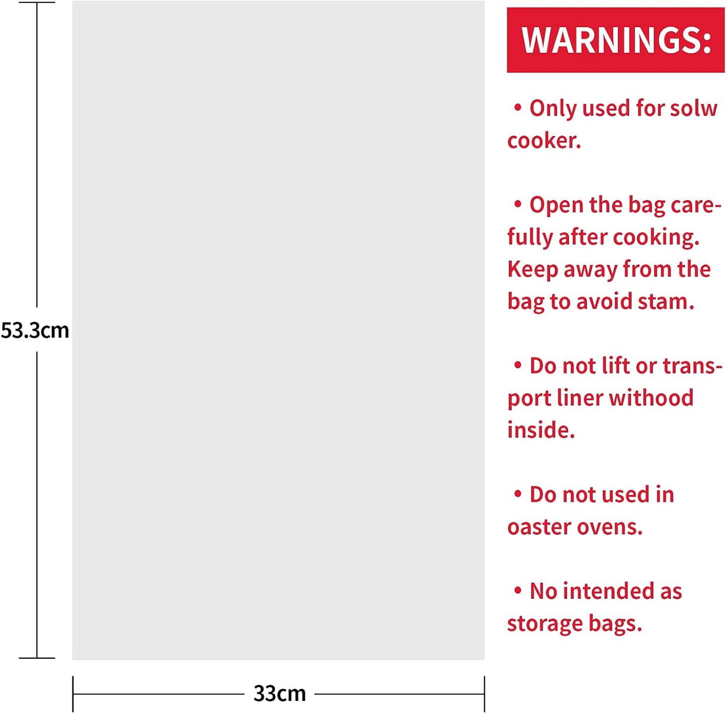ECOOPTS Slow Cooker Liners (40 Liners), 13" × 21" Pot Liners Fit 3-8 Quarts, Disposable Cooking Bags Suitable for Oval & Round Pot, BPA Free (13" × 21")