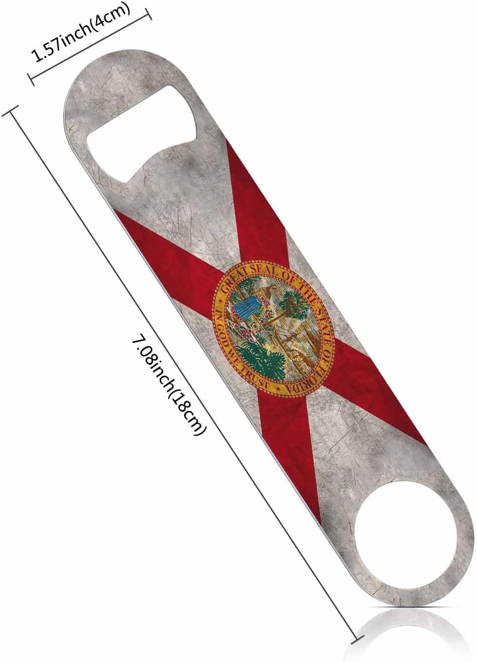 Florida State Flag Stainless Steel Bottle Opener Dirty Florida 3D Waving Flag Flat Beer Bottle Opener Keychain for Home Kitchen Bar Restaurant Party Birthday Gift