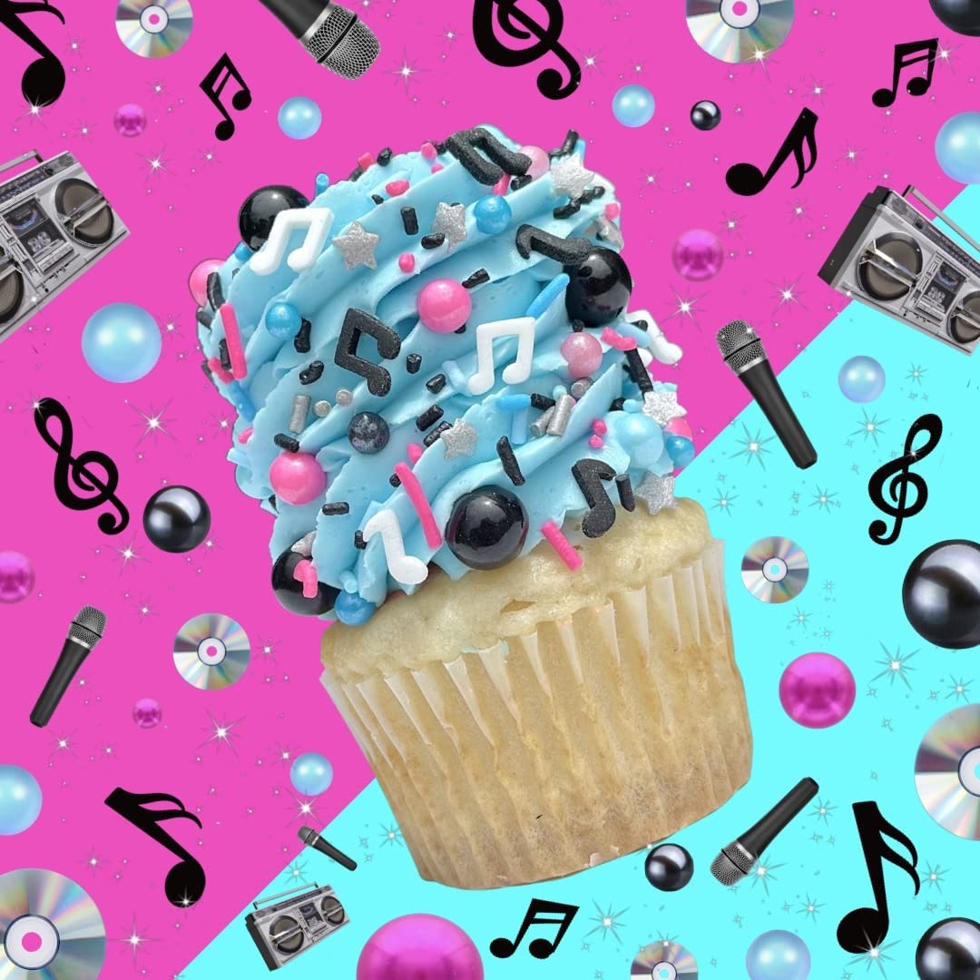 Manvscakes, pink sprinkles, valentines, cake sprinkles, gluten free, cookies, chocolate, fondant, princess topping, ice cream, edible, dessert decoration (Black Pink Blue)