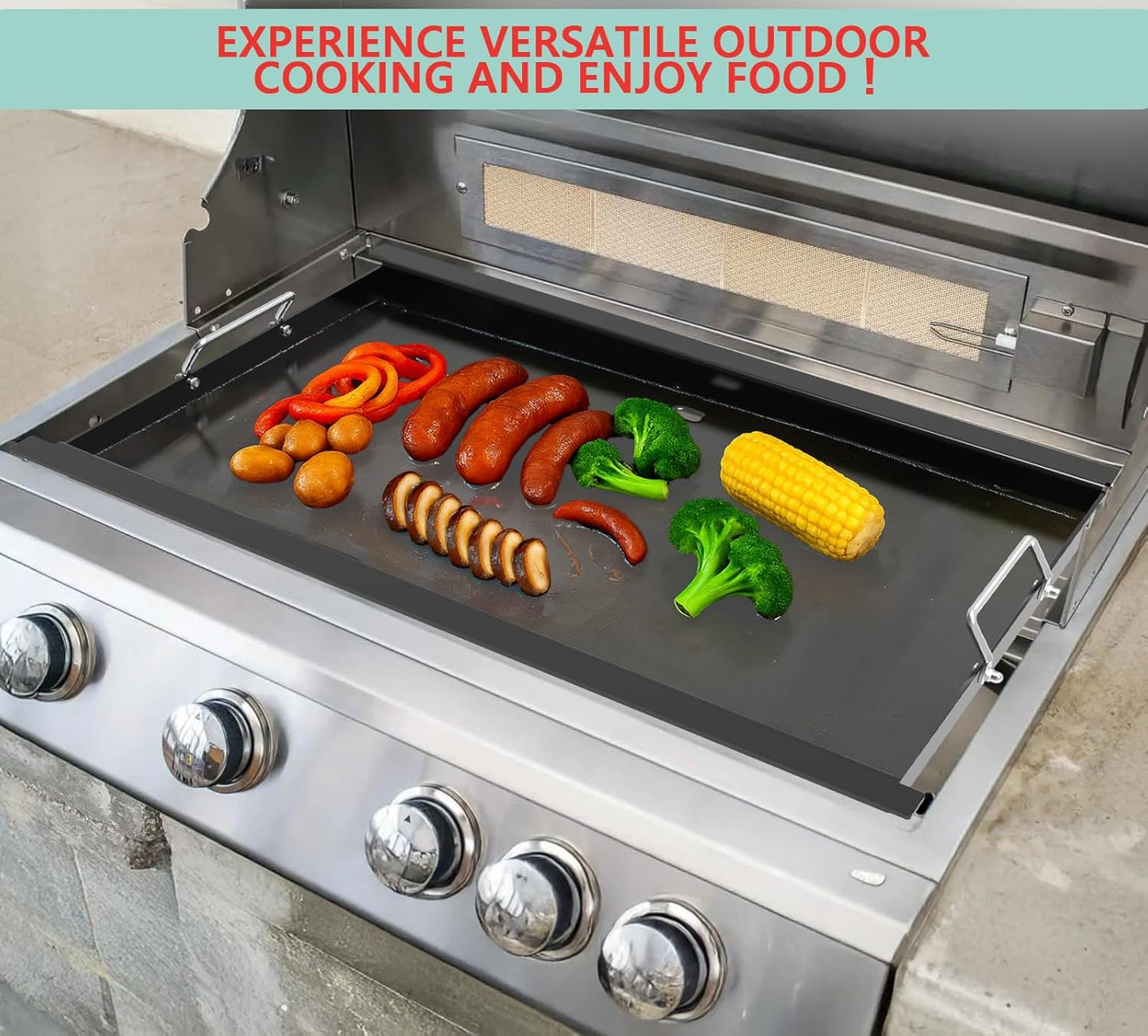 Full Size Griddle Insert for Blaze Grill 4/5 Burner Gas Grill, Non-stick Flat Top Griddle Plate Replacement for BLZ-4LTE BLZ-5 Summerset Sizzler 32" & 40", RCS RJC32A, 29''L x 17.9''W Carbon Steel