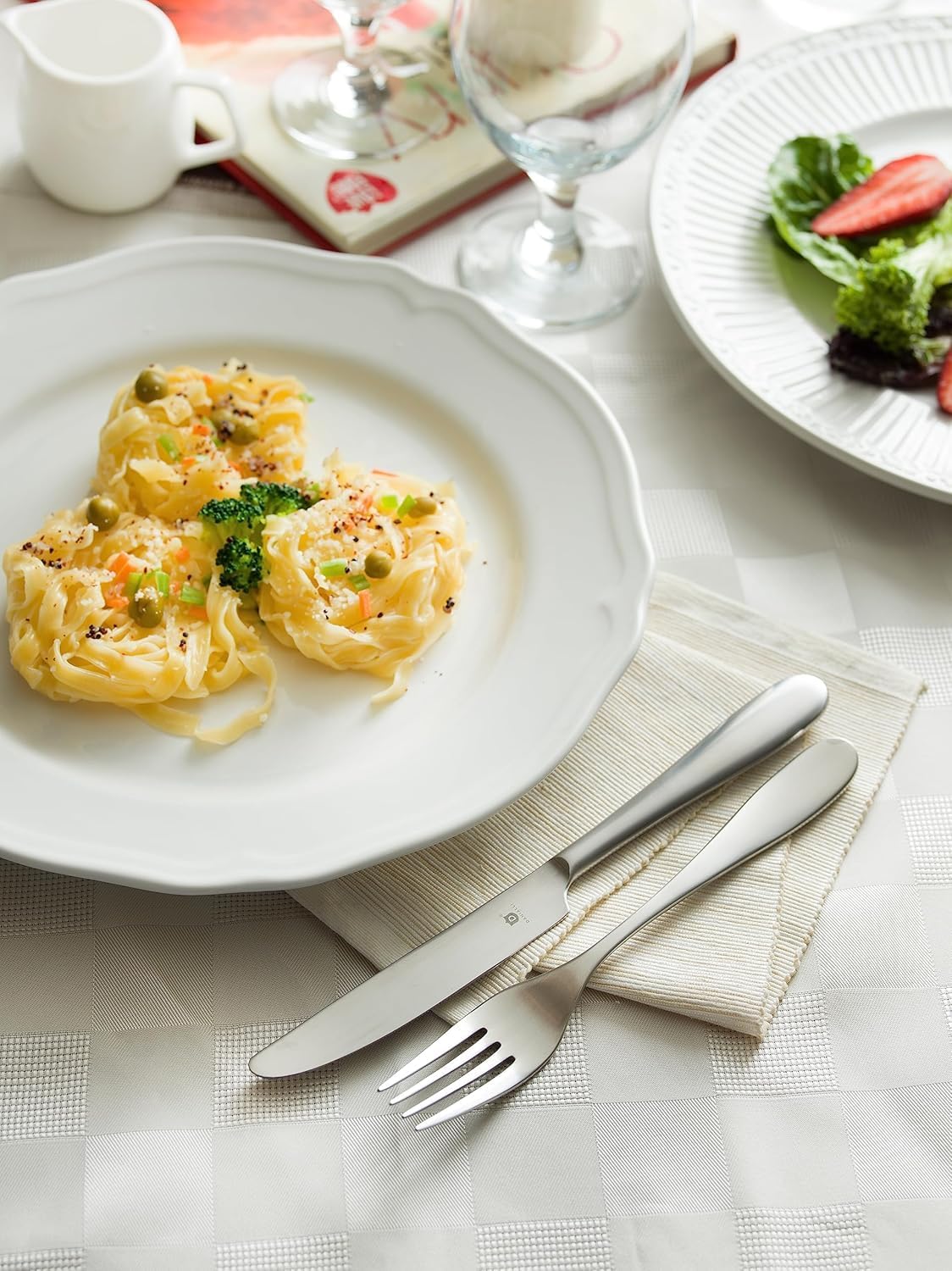 Matte Silverware Set, 18/10 Stainless Steel Satin Flatware, Modern Brushed Finish Cutlery, Dishwasher Safe & Durable, Built to Last (40-Piece, Fidenza)