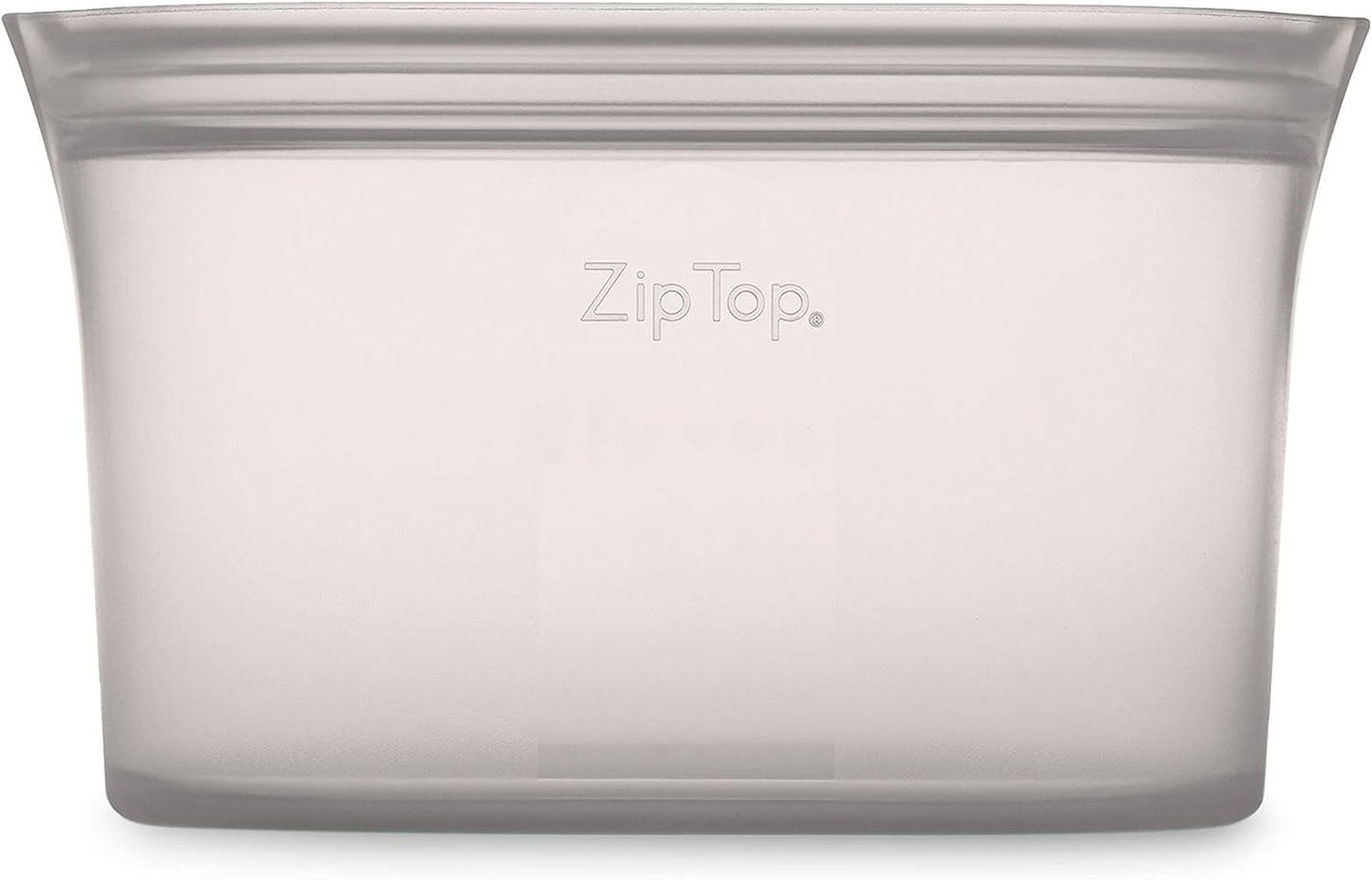Zip Top Reusable Food Storage Bags | Medium Dish [Gray] | Silicone Meal Prep Container | Microwave, Dishwasher and Freezer Safe | Made in the USA