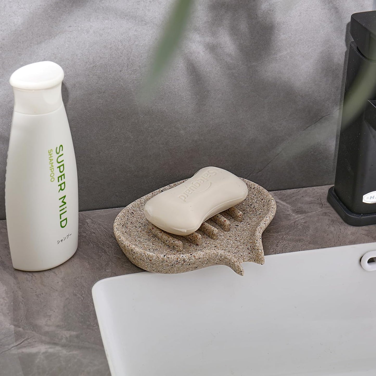 2 Pcs Soap Dish with Drain- Self Draining Bar Soap Holder for Shower, Large Resin Soap Savers Soap Tray Sponge Holder for Kitchen, Bathroom, Bathtub Sink, Linen