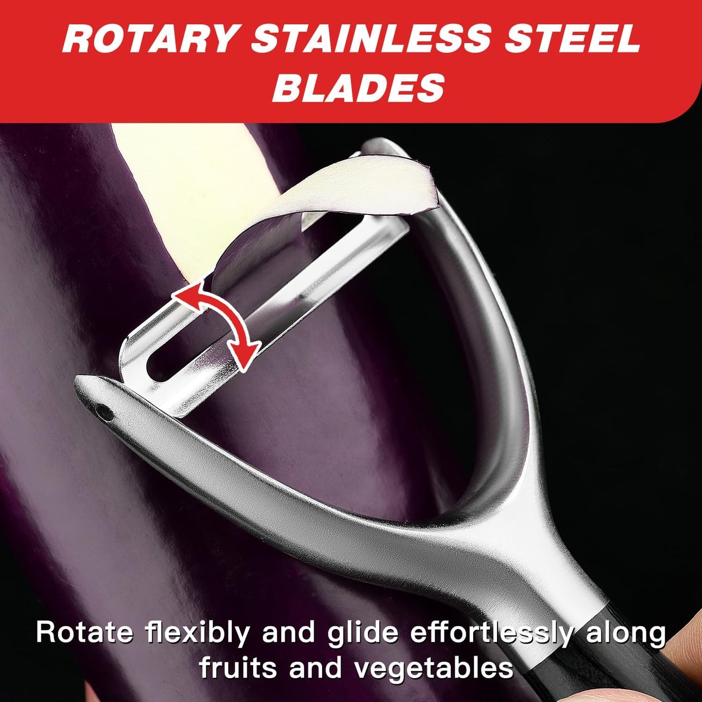 KULUNER 304 Stainless Steel Multi-Function Kitchen Peeler - With Solid Wood Handle, Sharp & Durable Blade, Effortlessly Peels Vegetables and Fruits, Essential Kitchen Tool