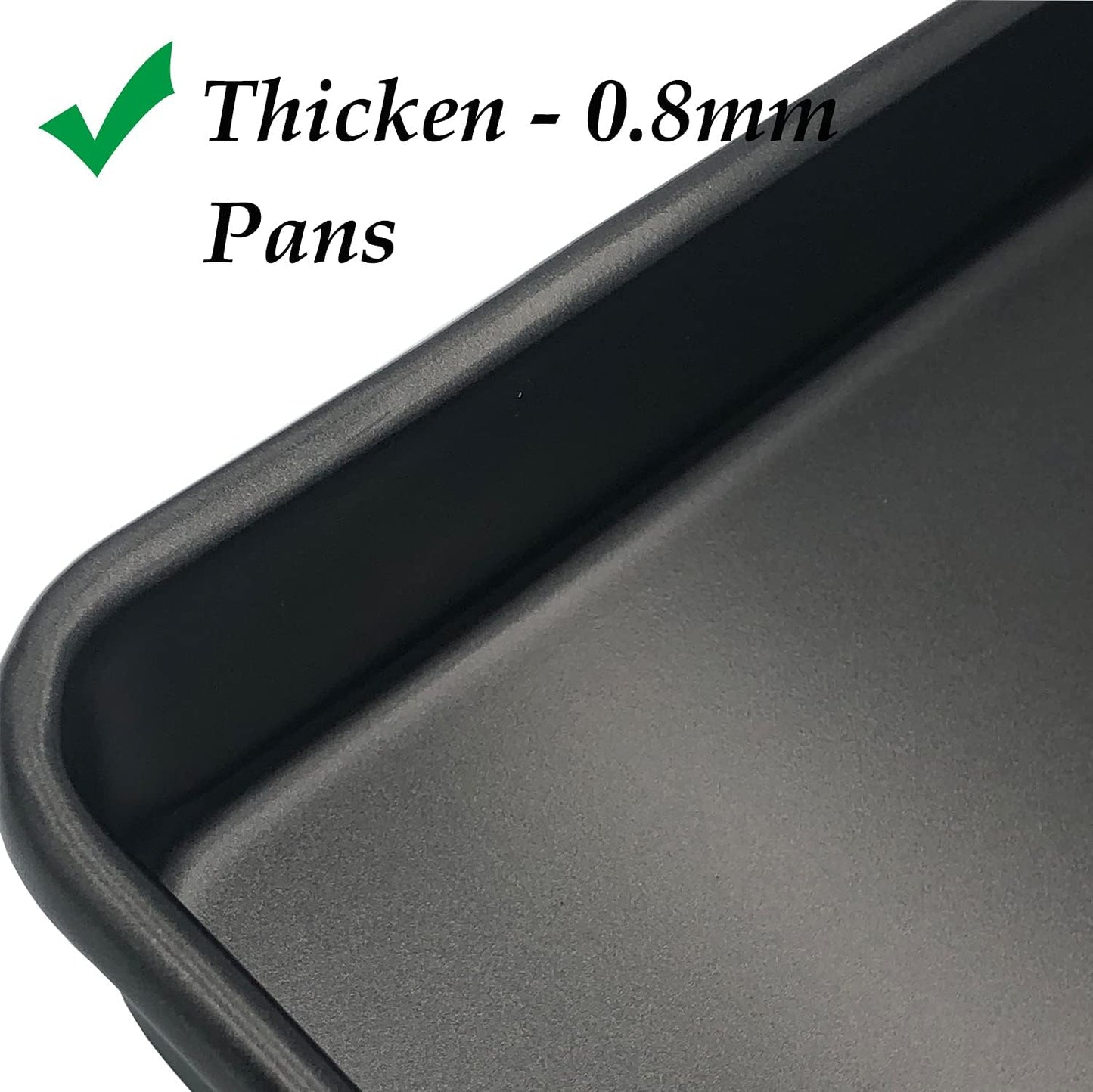 Small Baking Pans 11x9 Inch 2Pcs Mini Cookie Sheets Toaster Oven Tray Nonstick Thicken Brushed Carbon Steel No Warp Magnetic 1 to 2 Person Bakeware by HYTK