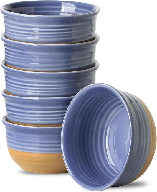 Hasense Porcelain Soup Bowls, 20 OZ Cereal Bowls Set of 6, Small Bowls for Kitchen, Great for Cereal, Snack, Rice, Soup, Ice Cream, Dessert, Dishwasher and Microwave Safe, Purple