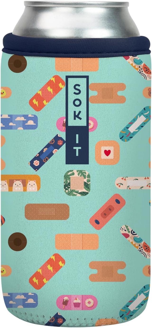 Sok It CanSok Sleeve for Beer & Soda Insulated Neoprene Cover (Happy Healers, 16oz Can Sleeve)