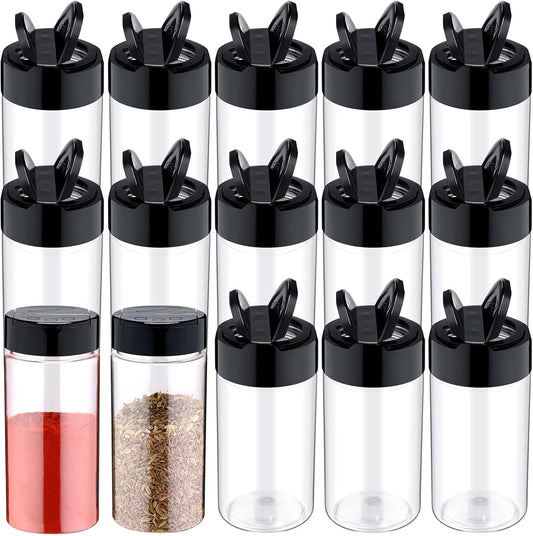 30 Pack 8.7 oz Plastic Spice Jars with Shaker Lids Clear Seasoning Containers Spice Bottles for Kitchen Storing Herbs Seasoning Powders