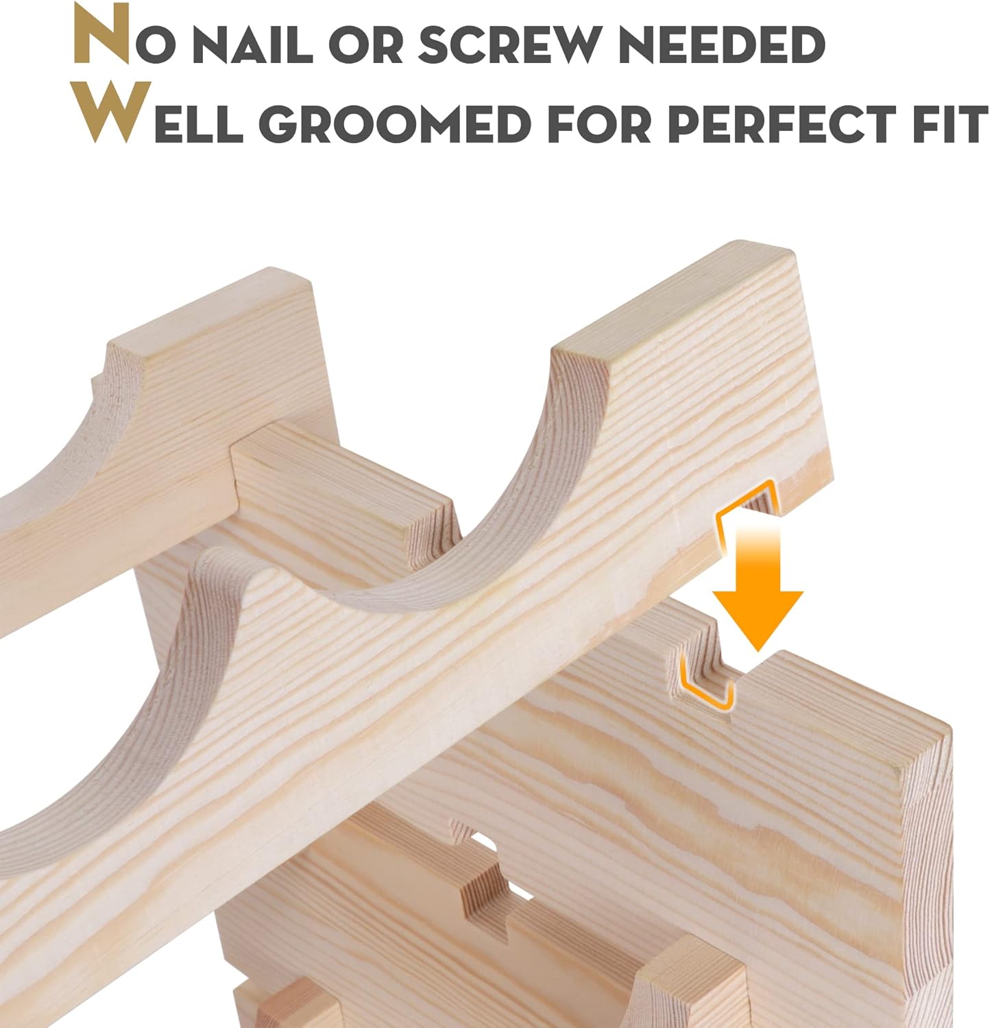 Smartxchoices 96 Bottles Stackable Modular Wine Rack, 8-Tier Wooden Wine Storage Rack Freestanding Wine Holder Display Shelves, Wobble-Free Shelves, Solid Wood