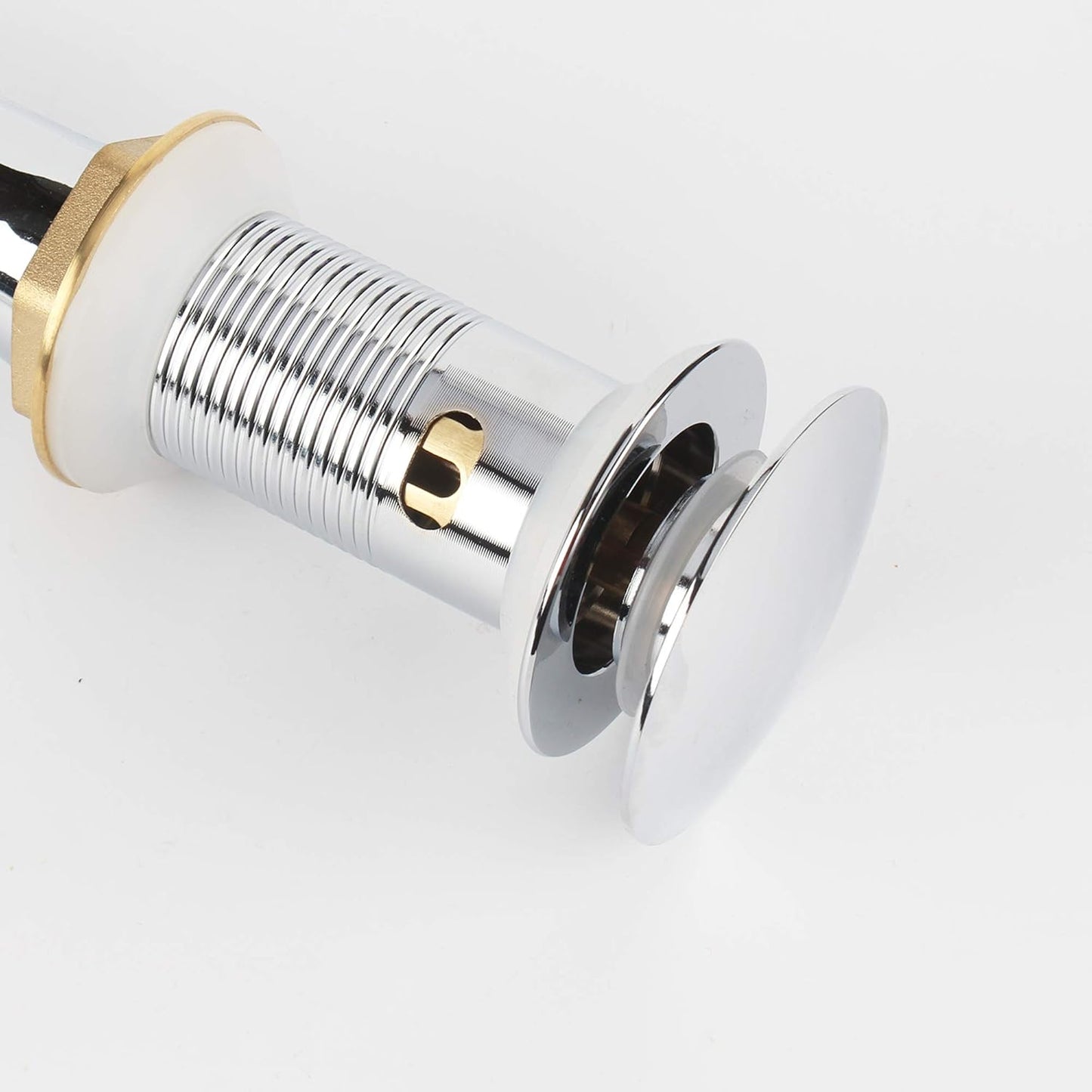 Pop Up Sink Drain with Overflow, Bathroom Faucet Vessel Vanity Sink Drain with Detachable Basket Stopper, Polished Chrome