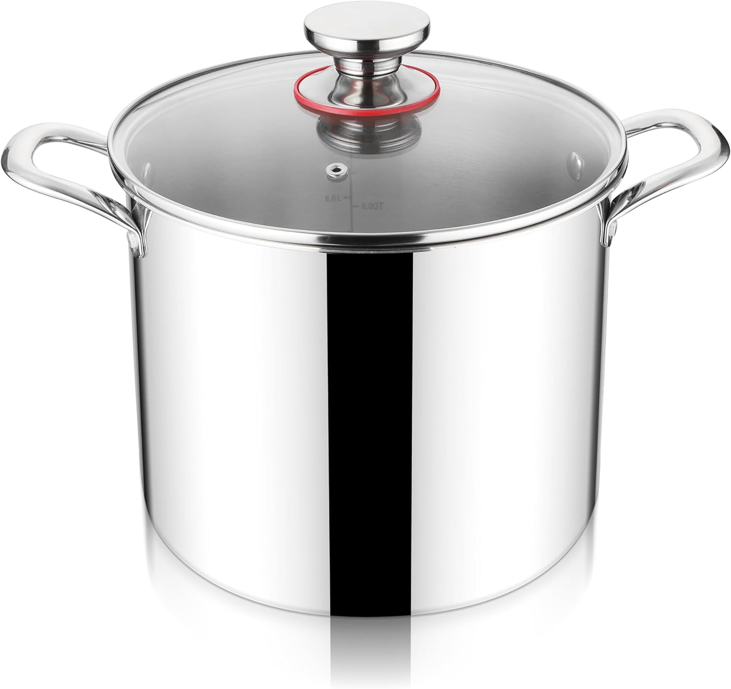 Herogo 12 QT Stock Pot, Tri-ply 18/10 Stainless Steel Cooking Pot with Lid, 12 Quart Large Metal Pasta Stockpot for Chicken Soup, Big Stockpot for Induction Gas Electric Stove, Dishwasher Safe
