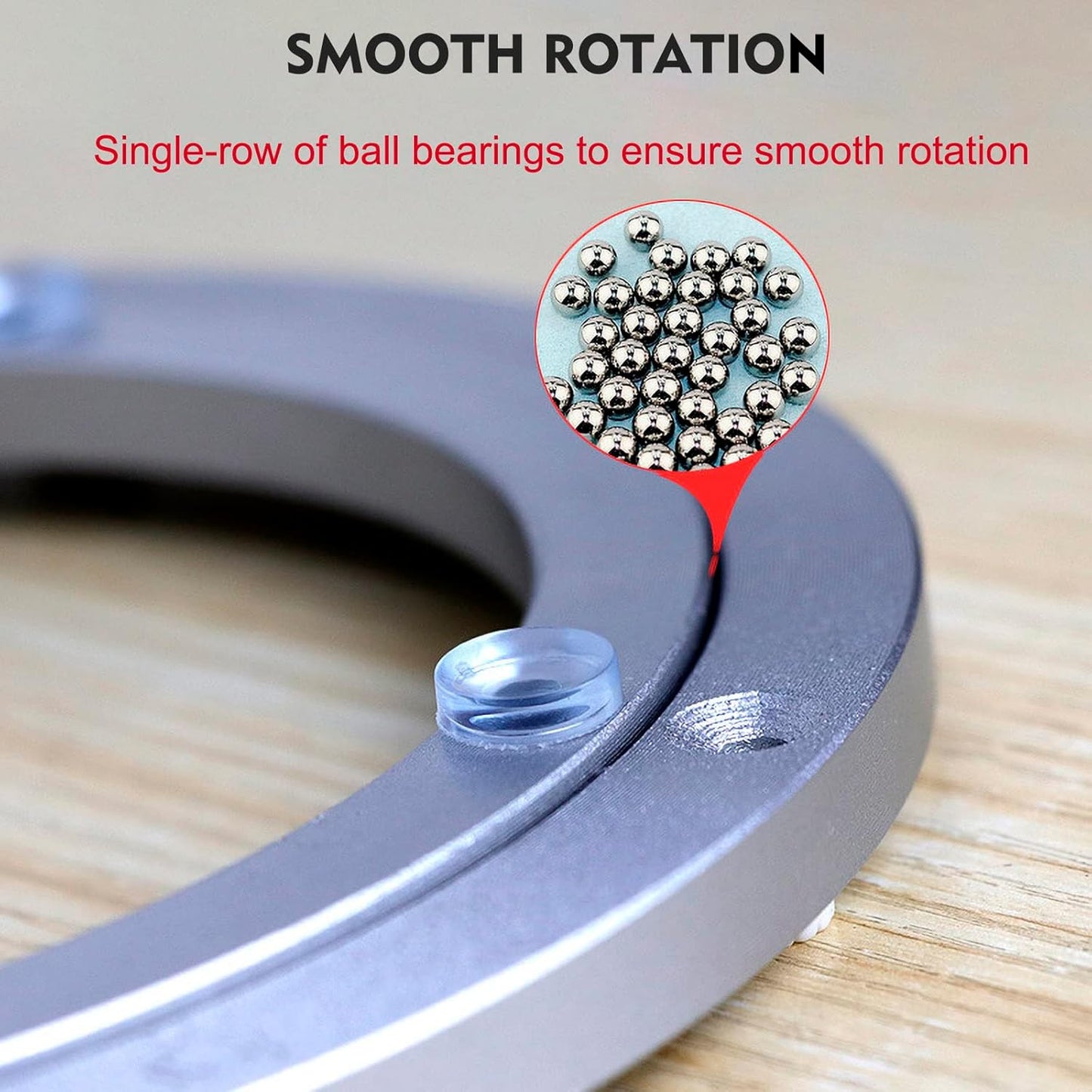 Aluminium Alloy Turntable Bearing, Heavy Duty Swivel Turntable Lazy Susan Rotating Bearing Turntable Round Dining Table Smooth Swivel Plate Hardware, 16"