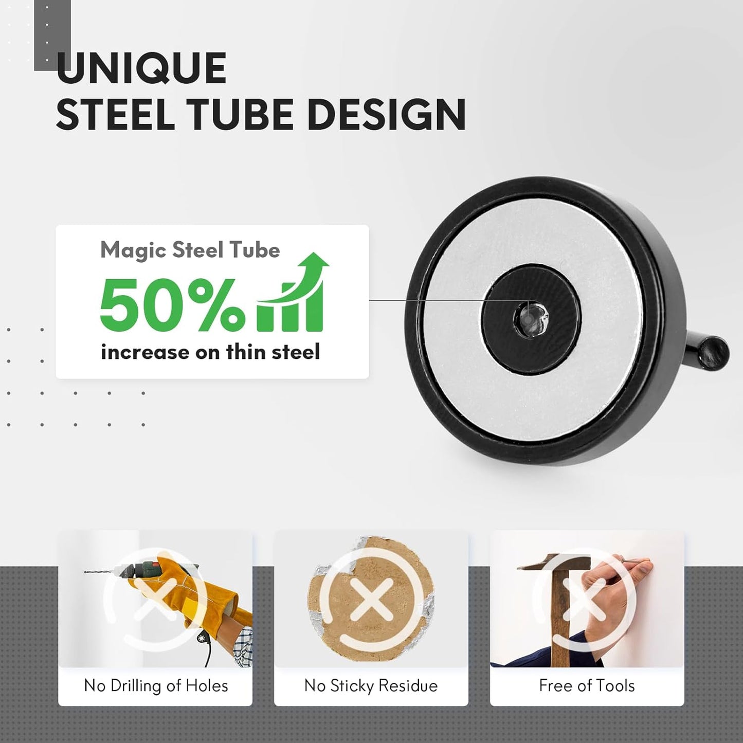 Neosmuk Magnetic Hooks, Cruise Ship Essentials, 80lb+ Heavy Duty Magnetic Hooks for Cruise Cabins, Refrigerator, Grill, Hanging, and Travel | Extra Strong Must-Haves Magnet Hook,Black