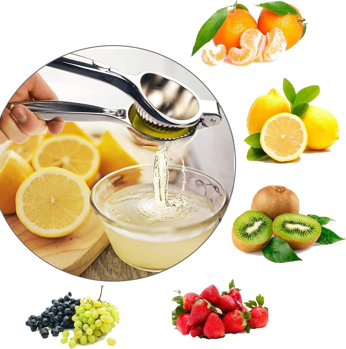 Lemon Squeezer - Lemon Squeezer Manual Citrus Juicer - Lemon Manual Press Juicers Stainless Steel - Lime Squeezer Lemon Juicer Squeezer with Grater
