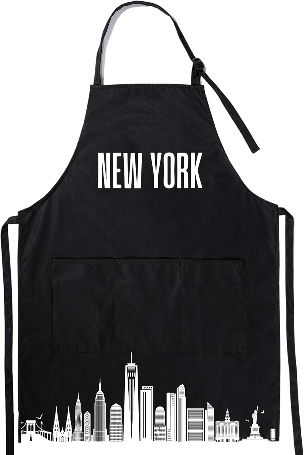 InnoBeta New York City Skyline Apron, Unisex Adult, Kitchen Apron with Pockets and Adjustable Neck Strap