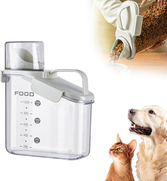 Clear Airtight Food Storage Containers, Transparent Cereal Dry Food Storage with Pouring Spout, for Flour, Sugar and Cereal (54oz white)