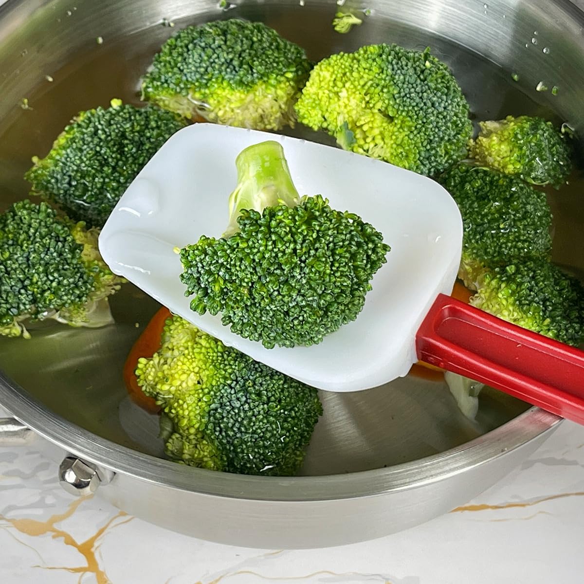 Commercial Spoonula Rubber Spatula Set, High Heat Spatula Spoon 9.5 Inches, Commercial Spatula for Cooking, Rubber Spatula Set Resistant to 500℉ (1 Scraper 9.5"+1 Spoonula 9.5")