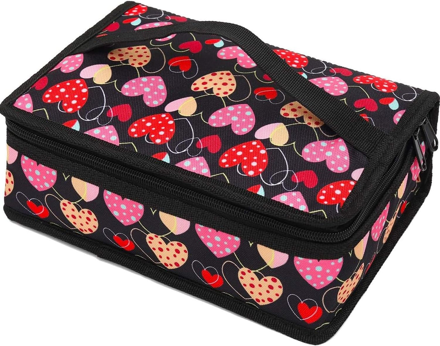 FlowFly Small Lunch box Insulated Soft Bag Mini Cooler Back to School Thermal Meal Tote Kit for Kids, Girls, Boys,Women,Men, Heart