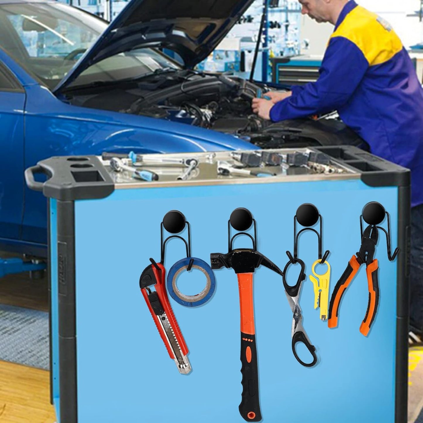 Magnetic Hooks 304 Stainless Steel Hooks Heavy Duty Magnets Hanging Hooks for Refrigerator Grill Toolbox Cabins Outdoor,Cruise Essentials Camper Accessories,4pack(Black,1.3in-2-)