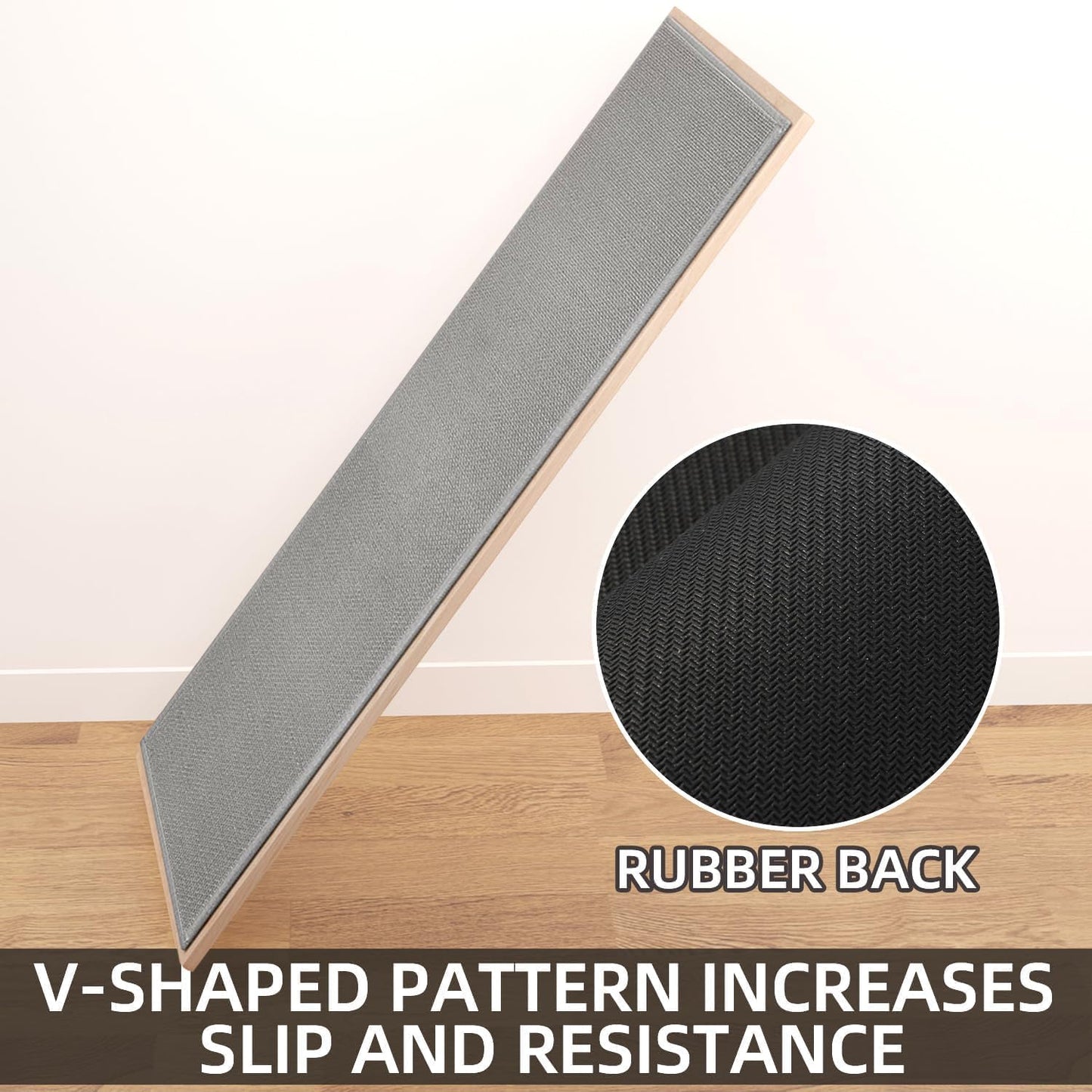 Kitchen Mat, Rubber Backing Cushioned Non Slip Kitchen Rugs for Floor, Absorbent Runner Comfort Standing Mat Rug Washable for Kitchen, Office, Home, 35.4"x71" (Grey)