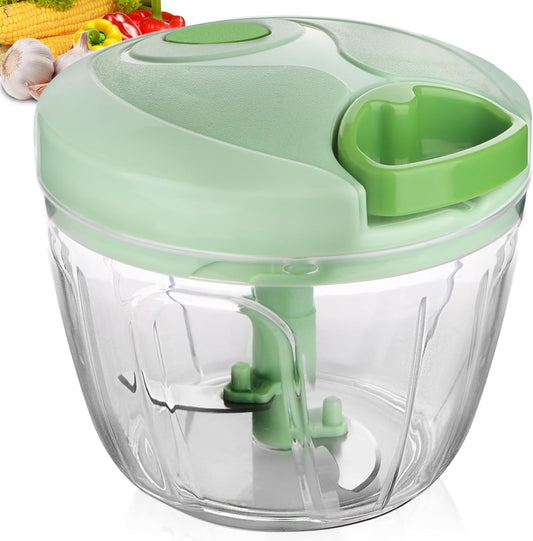 Manual Food Chopper: FILTA Hand Pull String Vegetable Chopper for Onion, Garlic, Pepper, Nuts, Tomato, etc.,3Cup.