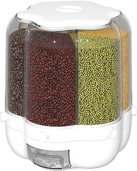 XIYAO 40lb Grain Storage Container, 360 Rotating Food Dispenser with Lid, Moisture Resistant Household, Airtight Storage for Black Rice, Yellow Rice and Small Beans