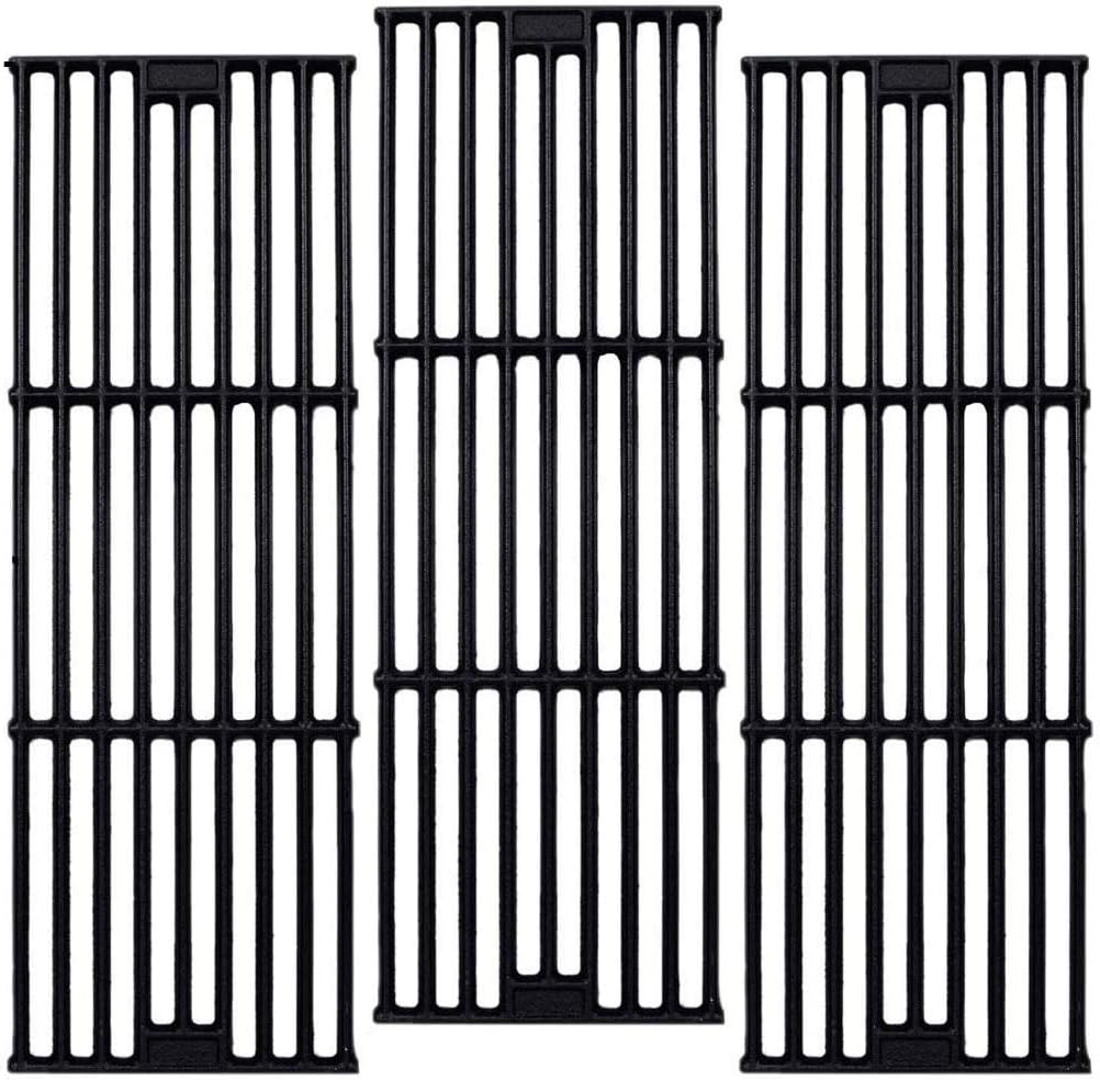 C6505A(3-Pack) 19 3/4" Cast Iron Cooking Grid Grates Replacement for Chargriller 2121, 2123, 2222, 2828, 3001, 3008, 3030, 3725, 4000, 4208, 5050, 5072, 5252, 9020
